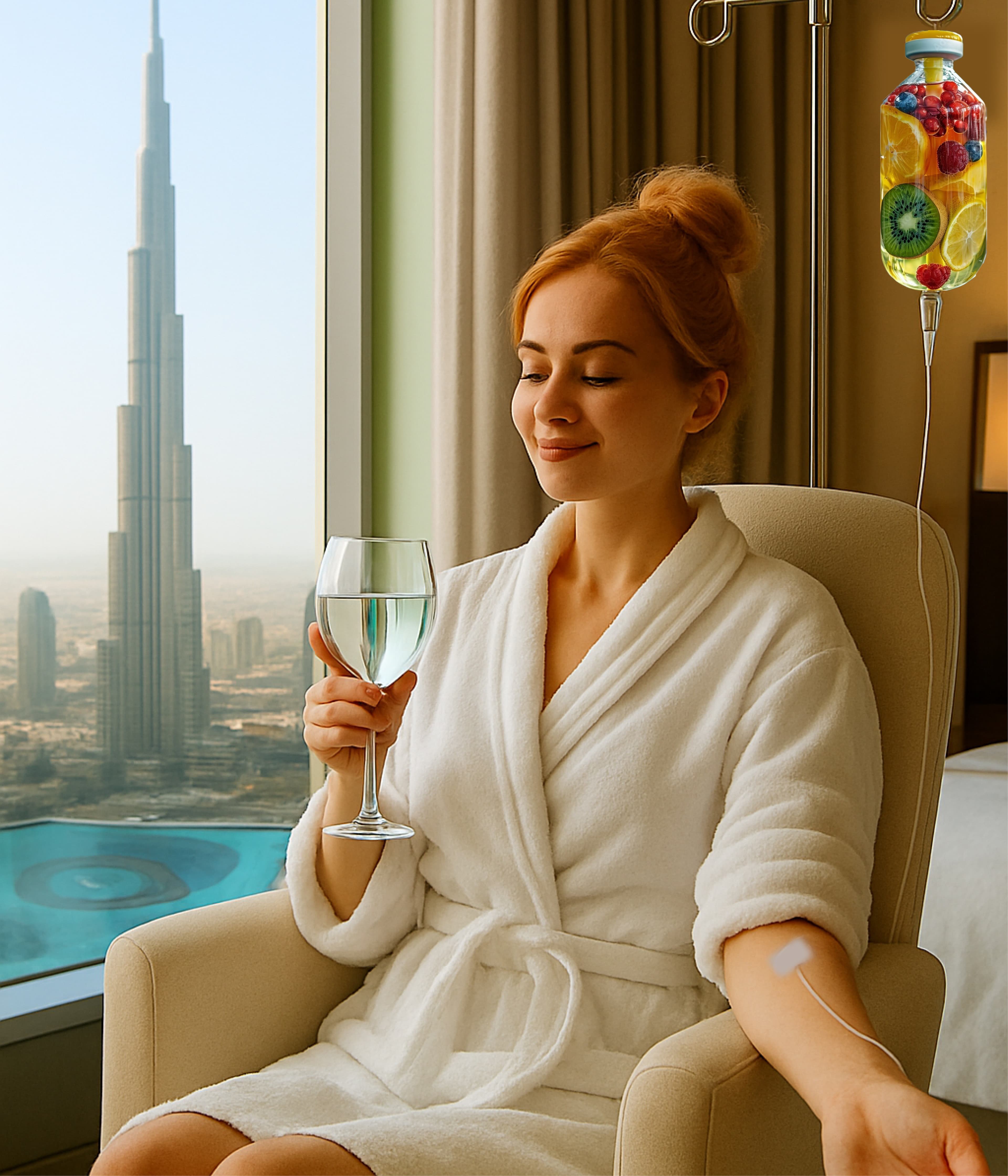 Relaxing IV drip at home